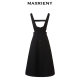 MAXRIENY Retro A-Line Princess Dress Autumn Waffle Umbrella Strap Skirt
