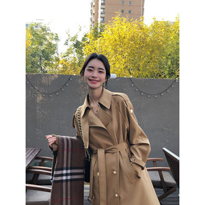 
pusumede Fashion Archives High-end and temperamental lapel coat for women, loose silhouette, mid-length windbreaker jacket