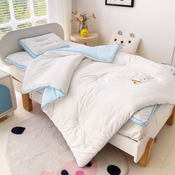Kindergarten Baby Naptime Water-Washable Cotton Inner Quilt Three-Piece Set with Feather Velvet Inner Core Bedding Mattress Quilt Pillow Core