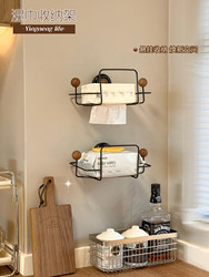 Suction cup kitchen paper towel rack without punching wet wipes storage box wall-mounted cabinet paper hanger paper box storage rack