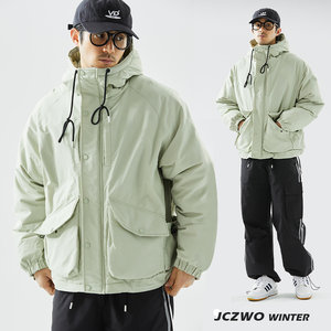 
Coldproof thickened cotton jacket for boys style winter American fashion brand couples cotton jacket for girls bread jacket hooded cotton jacket