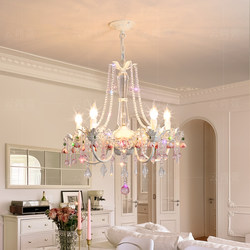 French Rose Crystal Chandelier, American Retro Flower Chandelier, Light Luxury Dining Room Lamp, Master Bedroom Lamp, High-End Living Room Lamp