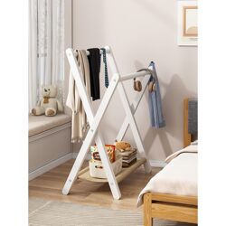 Temporary Bedside Clothes Rack for Sleeping at Night, Foldable Floor-Standing Coat Rack for Bedroom