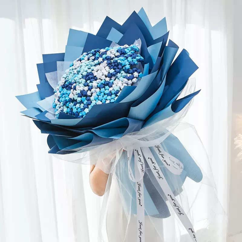 网红diy星星花束折纸材料包套装铁丝包装纸情人节生日礼物