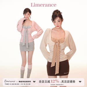 
Sweet Li Daidai Showa China Autumn Three-piece Long-sleeved Base Shirt Top + Strapbreast + Short Skirt Set Women