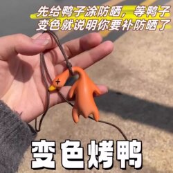 Uv Color-Changing Roast Duck Pendant, Temperature-Sensitive Color-Changing Roast Duck Pendant, Bag Charm, Car Phone Creative Keychain