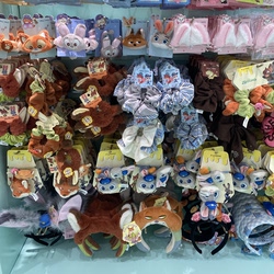 Miniso Zootopia Ear Hair Ties Judy Plush Ear Hair Clips Striped Hair Bands Plush Headbands