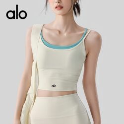 Aio Sports Bra Women's New Yoga Top Outerwear Push-Up Color-Blocking Fitness Vest Shockproof Running Bra