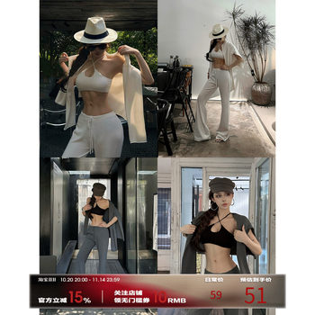 
Fornisyue hot girl halter top women's 2025 early autumn new style inner suspender top sexy tube top