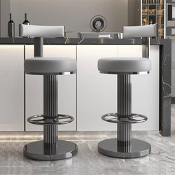 Leather Bar Stool, Adjustable Bar Chair, Home High Stool, Swivel Bar Stool, Bar Counter Stool, Island Chair