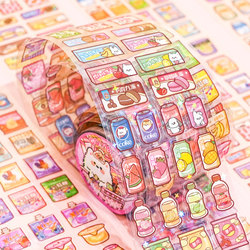 Supermarket Snacks Pet Journal Tape Shopping Food Drink Stickers Ins-Style Colorful Collage Material Journal Decoration Decorative Small Pattern Die-Cut Cute Creative Dopamine Girl Children's Stickers