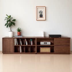 Retro Solid Wood Bookcase Combination Living Room Storage Cabinet Home Bedroom Drawer Cabinet Floor-Standing Tv Cabinet Simple Side Cabinet