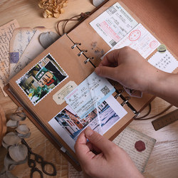 Vintage-Style Laminated Handmade Self-Adhesive Train Movie Ticket Collection Ticket Holder DIY Photo Album Travel Journal Scrapbook Commemorative Book Travel Ticket Storage Folder