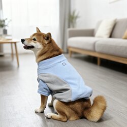 Pet Leash-Compatible Color-Blocked Autumn and Winter Warm Clothing for Dogs and Cats, Fleece-Lined Dog Apparel for Small and Medium-Sized Dogs Like Shiba Inu