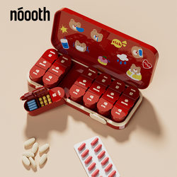 Nonozoo Pill Organizer, Portable Medicine Dispenser for Seven Days a Week, Medication Reminder, Three Meals a Day Small Pill Box