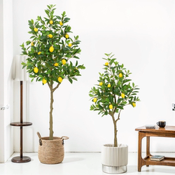 Artificial Lemon Tree New Year Decoration Fruit Tree Potted Plant Opening Celebration Home Warming Green Plant Indoor Potted Ornament