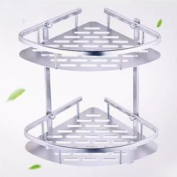 Perforated 304 Stainless Steel Bathroom Triangular Storage Rack Wall-Mounted Shower Room Tripod Toilet Supplies