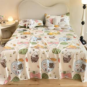 
2024 new thickened bed sheet single piece cartoon single student dormitory bed sheet double 1.8m 1.5m bed