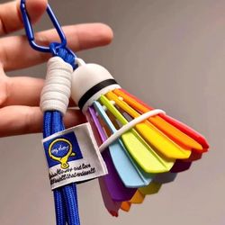 Colorful badminton pendant keychain high-looking ins style high-end badminton sports backpack pendant decoration
