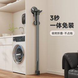 Folding Suction Cup Clothes Drying Rack, Balcony Clothes Drying Magic Tool, Floor-Standing Indoor Household Clothes Drying Rod, Telescopic Multi-Functional Quilt Drying Rack