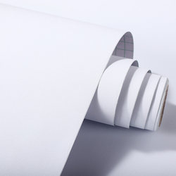 Putty White Wallpaper Self-Adhesive Sticker Pvc Waterproof Frosted Wall Sticker Pure White Instant Sticker Wall Wallpaper Desktop Sticker