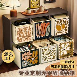 Vintage Checkered Fabric Storage Box Grid Cabinet Drawer Organizer Large Capacity Household Foldable Storage Basket Mid-Century Style