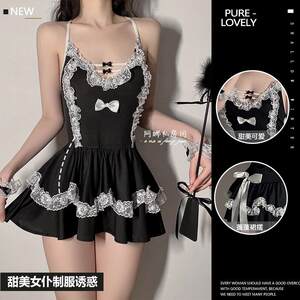 Sexy seductive underwear pure desire maid fat MM uniform set bed large size free pajamas hot clothes
