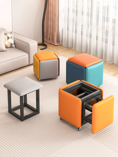 Stackable Cube Stool Multifunctional Rubik's Cube combination Folding Stool Furnishing Stool ...