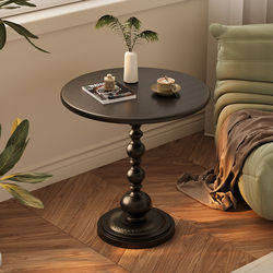 American-Style Side Table for Small Apartments, Creative Corner Table for Home Use, Small Round Table for Living Room, Sofa, Iron Art Bedroom Bedside Table, Simple Design