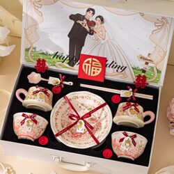 Wedding Gift for Newlyweds, Bride, or Best Friend - Practical Wedding, Engagement, or Housewarming Bowl, Plate, and Chopsticks Gift Set