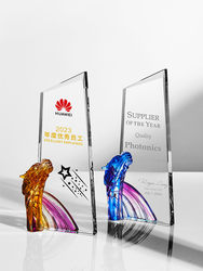 Creative Year of the Dragon Crystal Glass Trophy Customized for Outstanding Employees, Annual Meeting Souvenirs, Awards, Retirement Souvenirs, Elegant