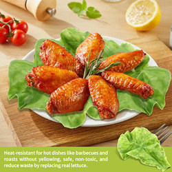 Simulated Lettuce Leaf Model for Plate Decoration, Fake Vegetables, Restaurant Decorations, Plastic Soft Washable Large Lettuce Leaves