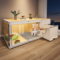 Sand-Control Cat Cage with Toilet, Suitable for Small Apartments, One Bedroom, One Living Room, One Bathroom, Cat Nest, All-Season Use, New Type of Cat Villa