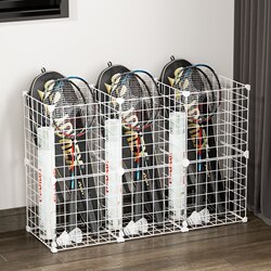 Badminton Racket Storage Rack, Floor-Standing Iron Art Children's Tennis Racket Rack, Basketball Hoop Equipment Room Sports Equipment Storage Rack