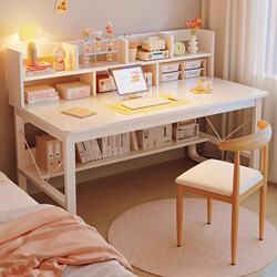 Primary and Secondary School Students Desk Bookshelf Integrated Home Computer Desk Desktop Simple Learning Writing Desk Office Desk and Chair Combination