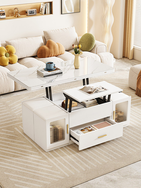 Multifunctional lifting coffee table dining table dual-purpose small ...