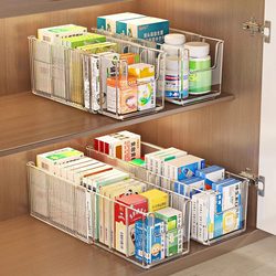 Medicine Storage Box for Home Cabinet, Emergency Medical Kit with Compartments, Expandable Medical Infusion and Medication Organizer
