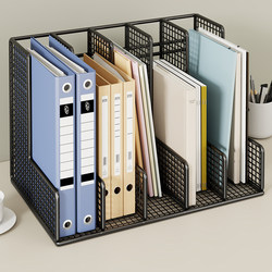 Desktop Bookshelf Office File Rack Thickened Desk Book Stand Storage Workstation Document File Box Storage Frame Integrated Desktop Enlarged File Folder Desk Organizer Stationery Layered Basket