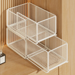 Expandable Storage Box for Home Wardrobe, Layered Organizer for Clothes and Pants, Storage Basket, Space-Saving Cabinet Organizer