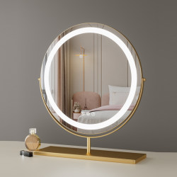 Tingermei simple desktop makeup mirror with light rotating model