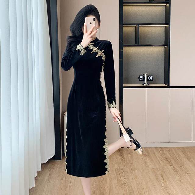 Destiny 2 How To Get Small Gift Katterllg Light luxury celebrities retro temperament split velvet dress