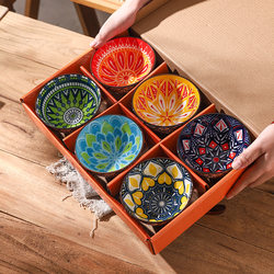 Ceramic Bohemian Underglaze Rice Bowl 2024 New Model for Home Use, Particularly Beautiful Eating Bowl Tableware Gift Box Set
