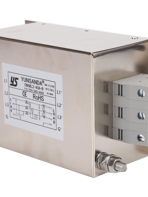 Filtro Di Rete YUNSANDA 220V AC 6A CW4L3-20A-R – Trifase/monofase, Nuovo