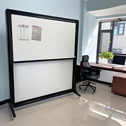 Push-Pull Whiteboard and Blackboard with Movable Stand, Adjustable Height, Large Whiteboard, Green Board, Blackboard for Schools, Kindergartens, High-End Writing Board for Teaching, Training, Office Use, Double-Sided Magnetic, Thickened, Floor-Standing