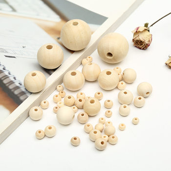 Round wood beads 4-50mm natural DIY accessories
