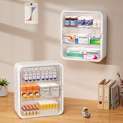 Wall-Mounted Medicine Box Medicine Storage Box Transparent Large-Capacity Storage Rack Household First Aid Box Medicine Classification Box