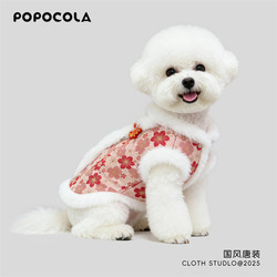 Popo Puppy Clothes New Year Autumn and Winter Festive Outfit Bichon Teddy Cat Pet Vest New Year Greeting Tang Suit