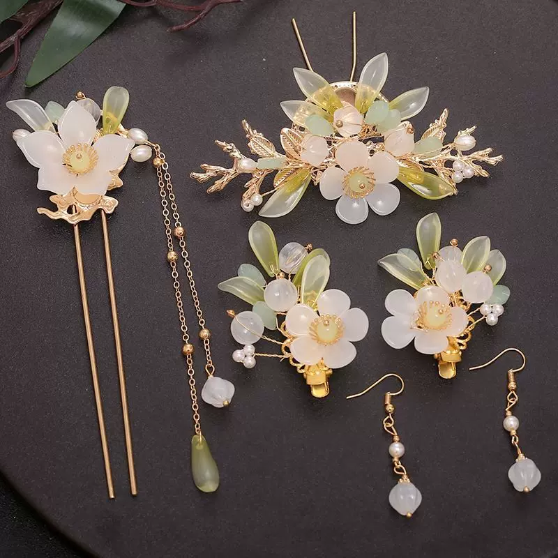 汉服发冠华丽发簪一套古风头饰簪花高级感日常凤 汉服发冠华丽发簪一套古风头饰簪花高级感日常凤