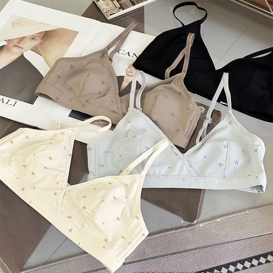 
Flower room full of stars, triangle cup underwear for women with small breasts, anti-sagging adjustable girl bra 1270