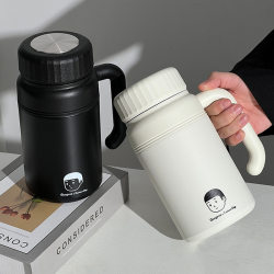 Tiktok-Style 316 Stainless Steel Large-Capacity Thermos Cup for Female Students, 1000ml Water Bottle with High Aesthetic Value and Portable Handle